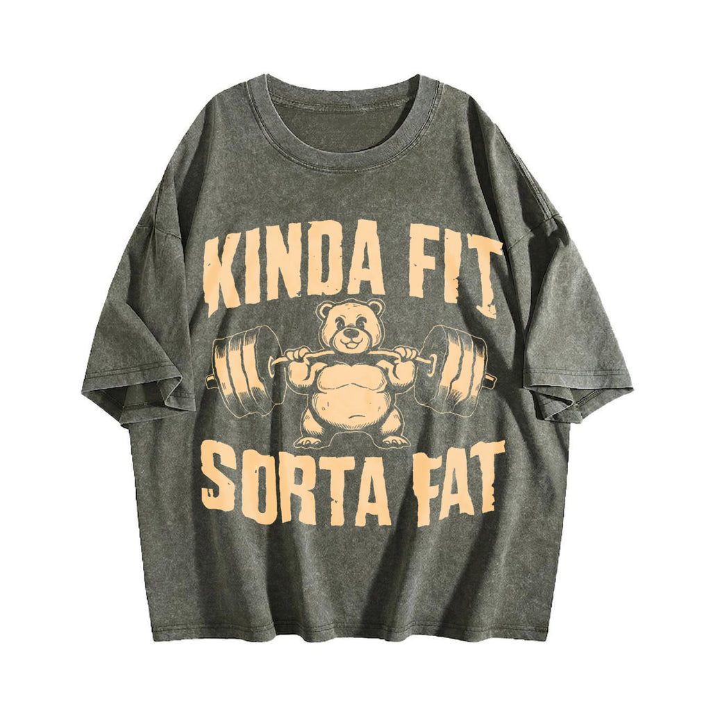 Funny Weightlifting Bear - Gym Vintage Washed T-Shirt product image 4