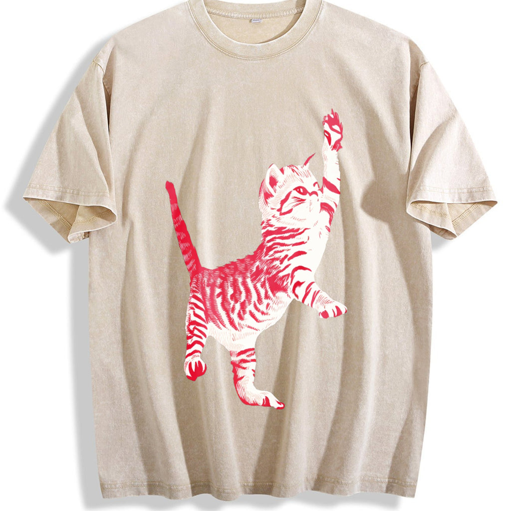 Playful Cat Vintage Washed T-Shirt product image 1