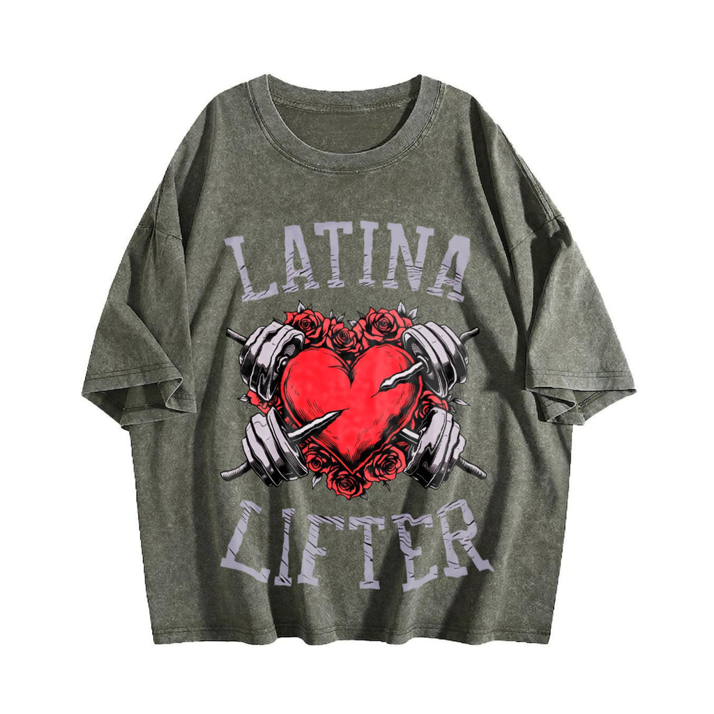 Latina Lifter Spanish Gym Barbell Heart Hispanic Vintage product image 4