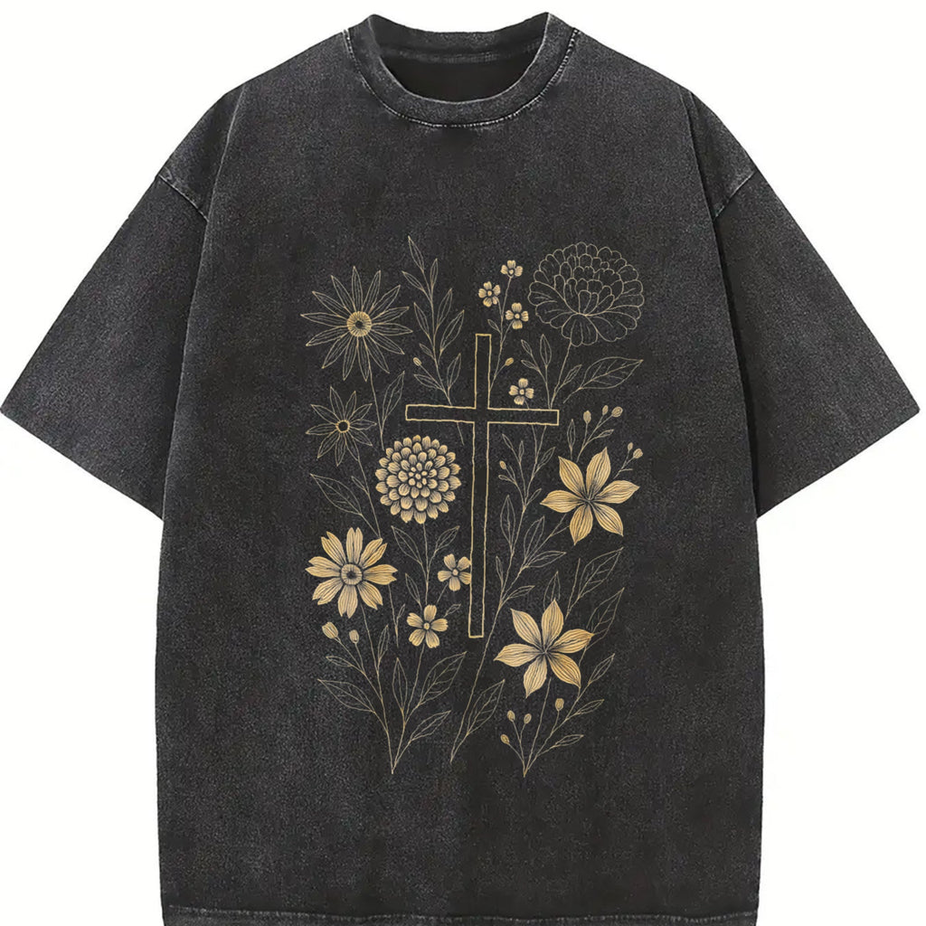 Christian Cross Vintage Washed T-Shirt product image 2