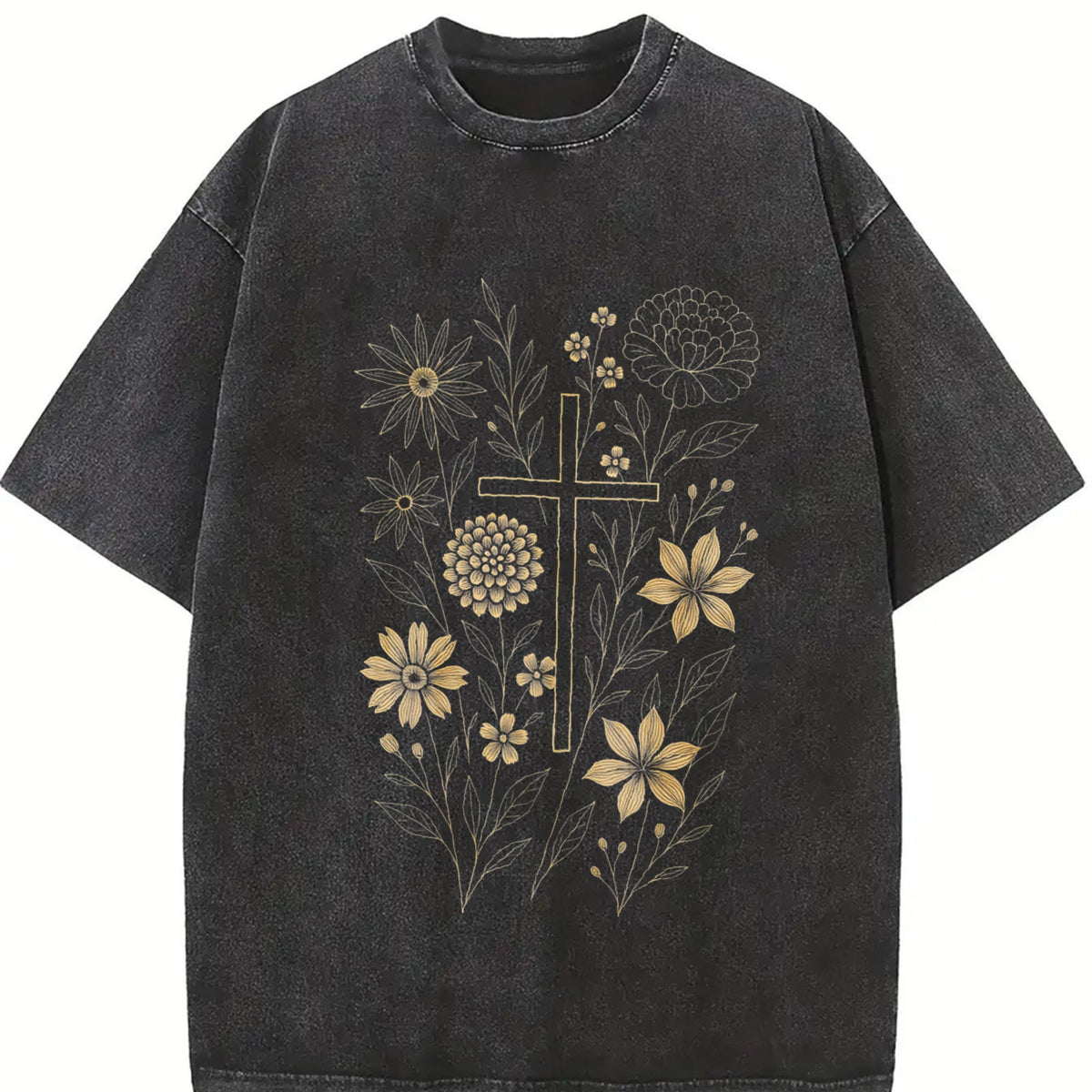 Christian Cross Vintage Washed T-Shirt product image 2
