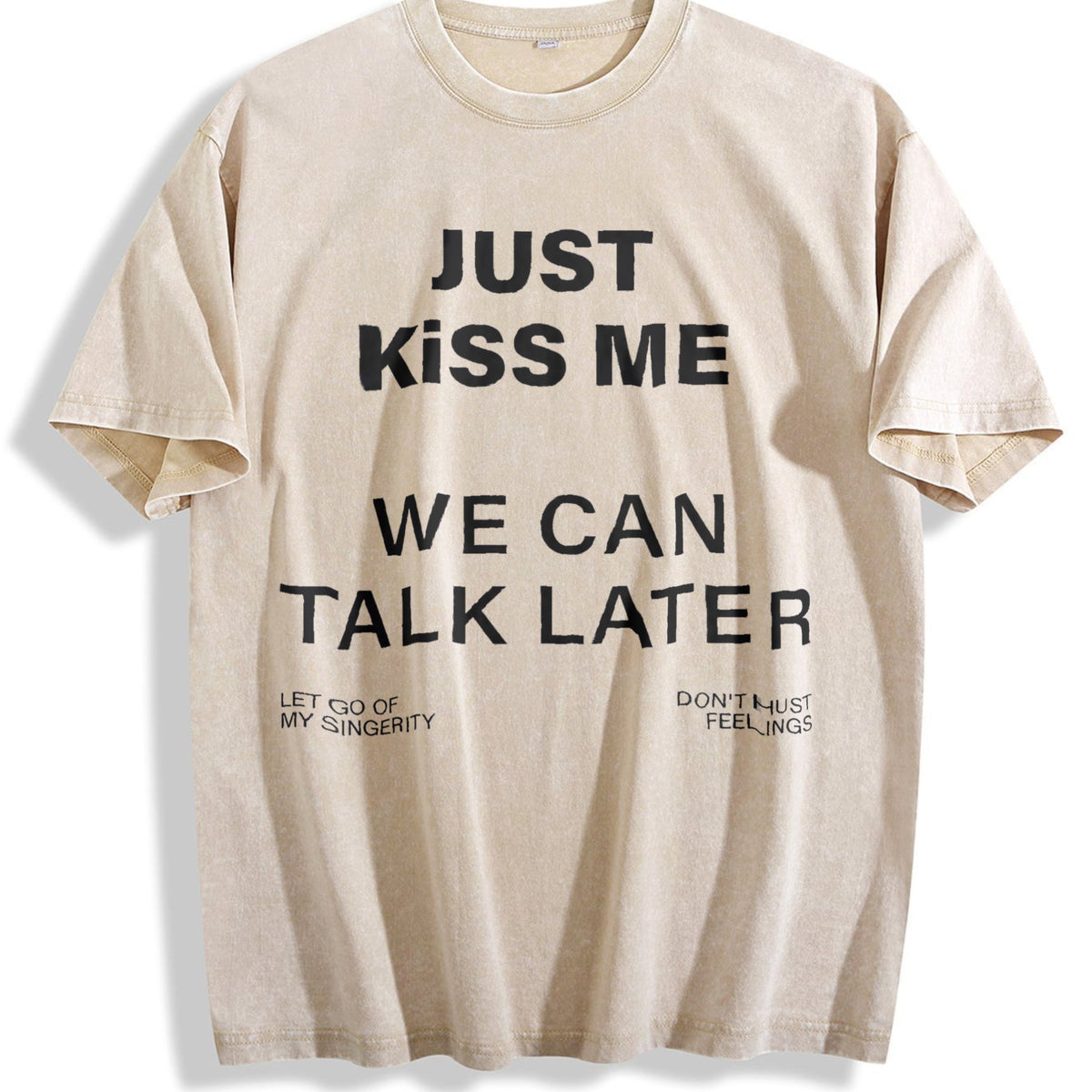 Just We Can Talk Later Slogan Vintage Washed T-Shirt product image 1