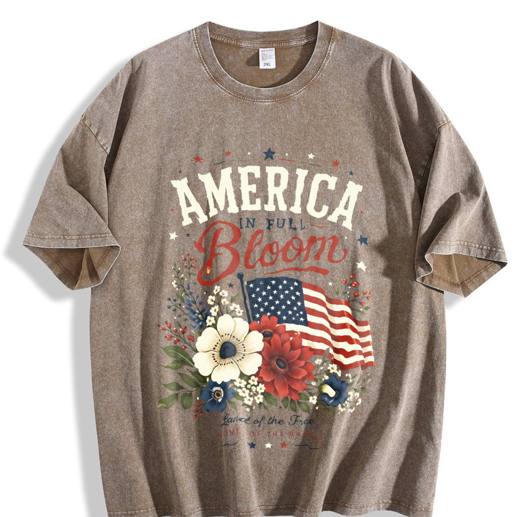America Bloom - Patriotic Floral Flag 4th Of July Vintage product image 3