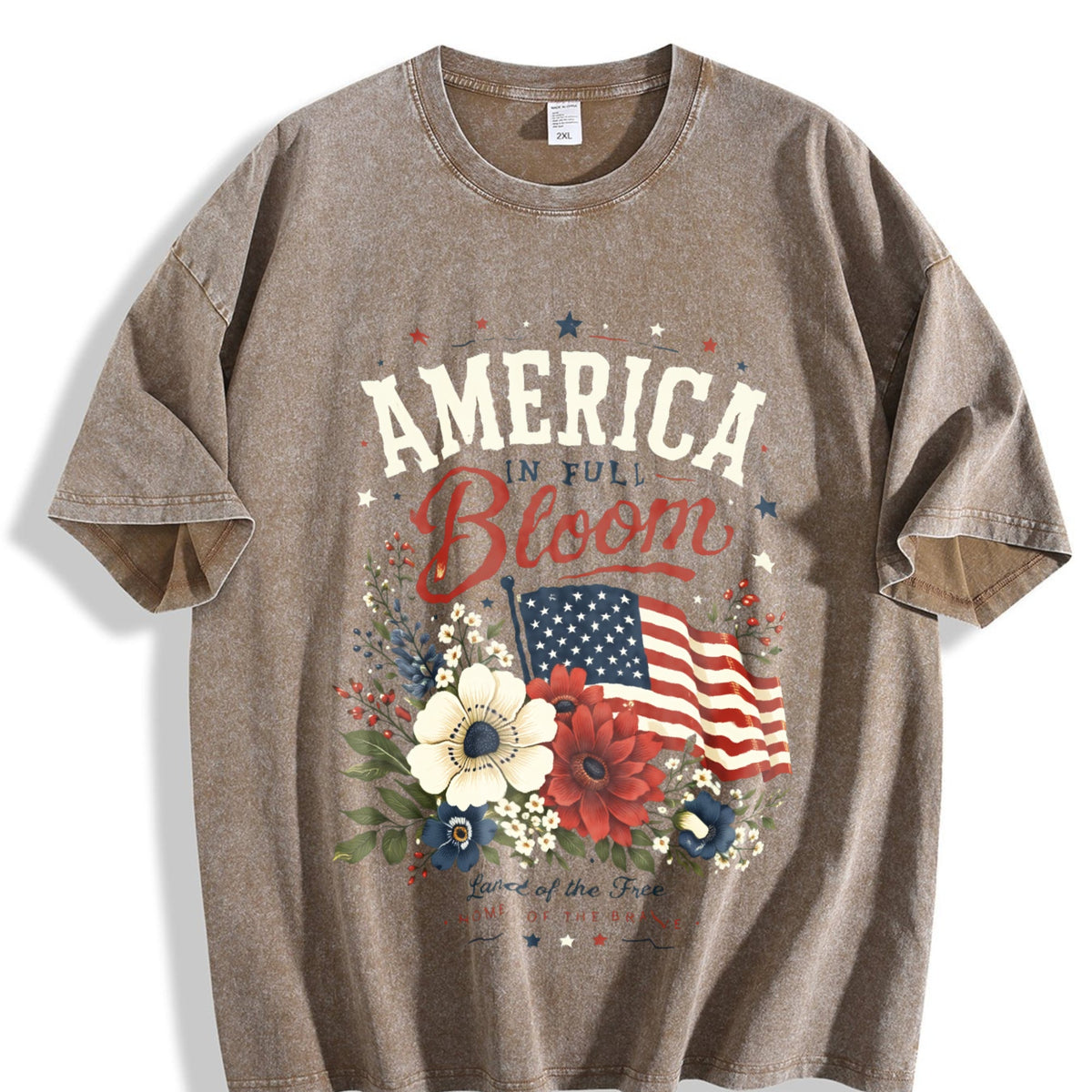 America Bloom - Patriotic Floral Flag 4th Of July Vintage product image 3