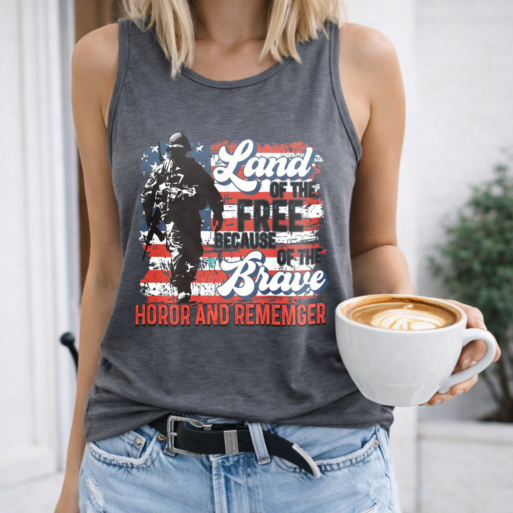 Land Of The Free Because Of The Brave America Women's Tank Top