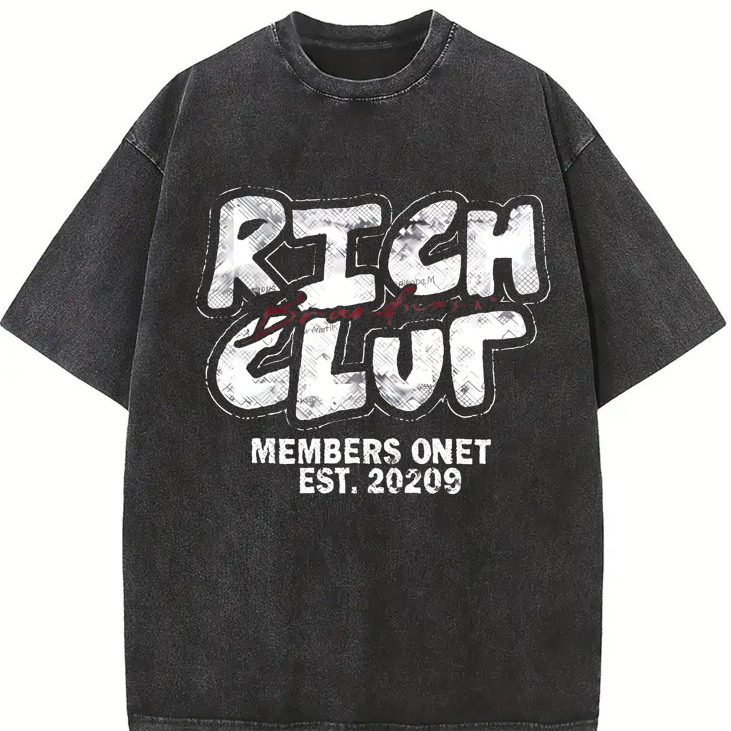 Rich Club Hip Hop Cartoon Vintage Washed T-Shirt product image 2