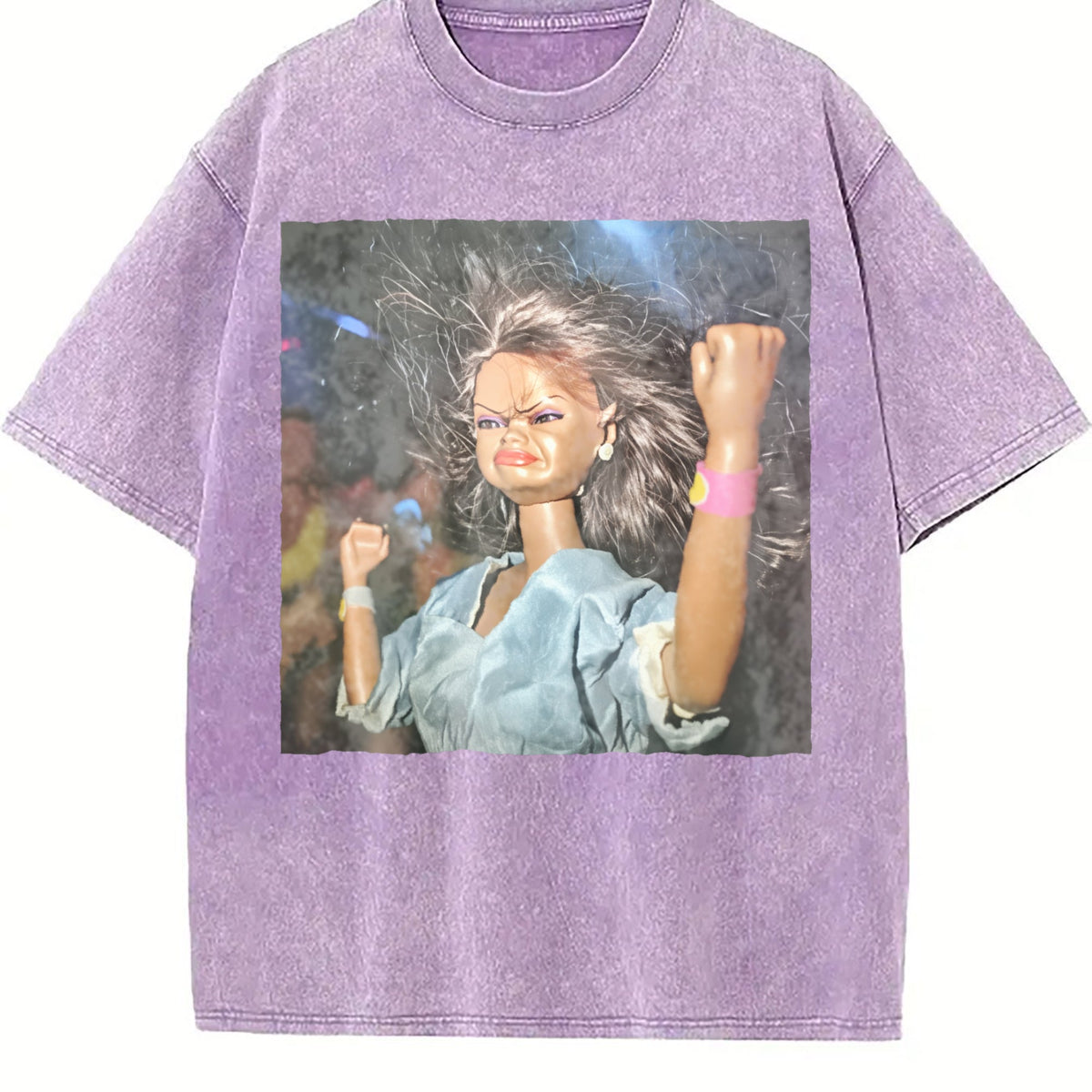 Angry Doll Raising a Fist Vintage Washed T-Shirt product image 6