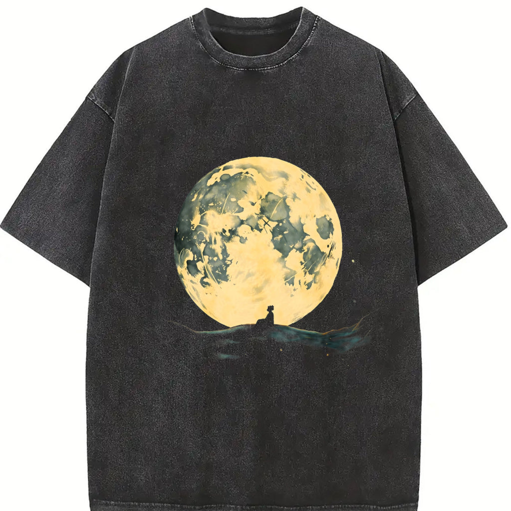 Moon And Lonely Man Vintage Washed T-Shirt product image 2