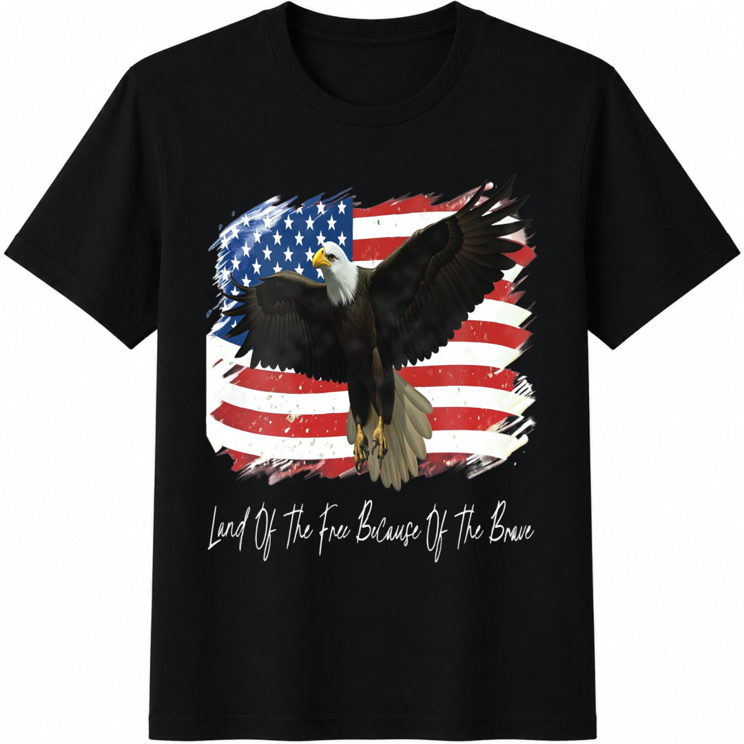 Land Of The Free Because Of Brave Patriotic Eagle Cotton product image 1