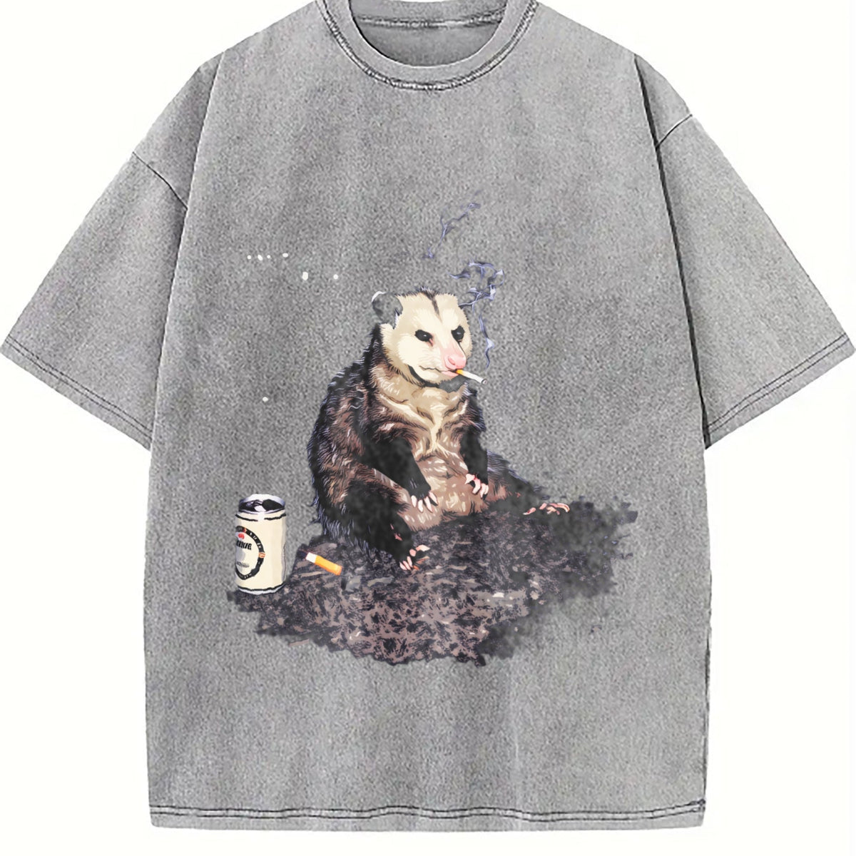 Smoking Opossum Meme Vintage Washed T-Shirt product image 5