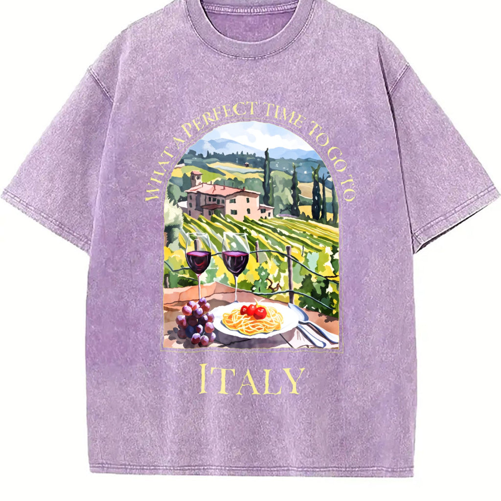 What A Perfect Time To Go To Italy Vintage Washed T-Shirt product image 6