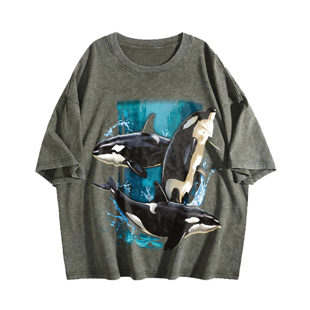 Orca Whale Vintage Washed T-Shirt product image 4