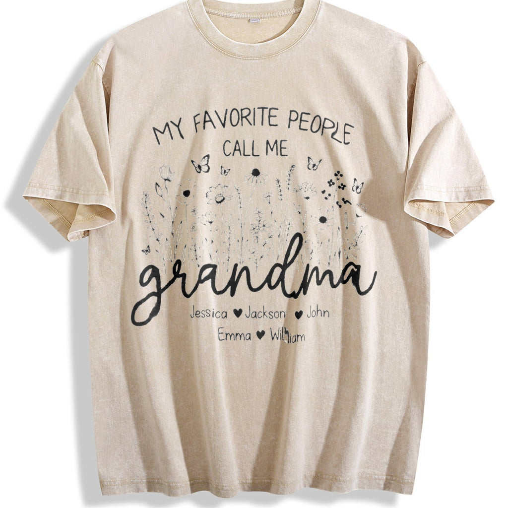 Grandma With Names Vintage Washed T-Shirt product image 1
