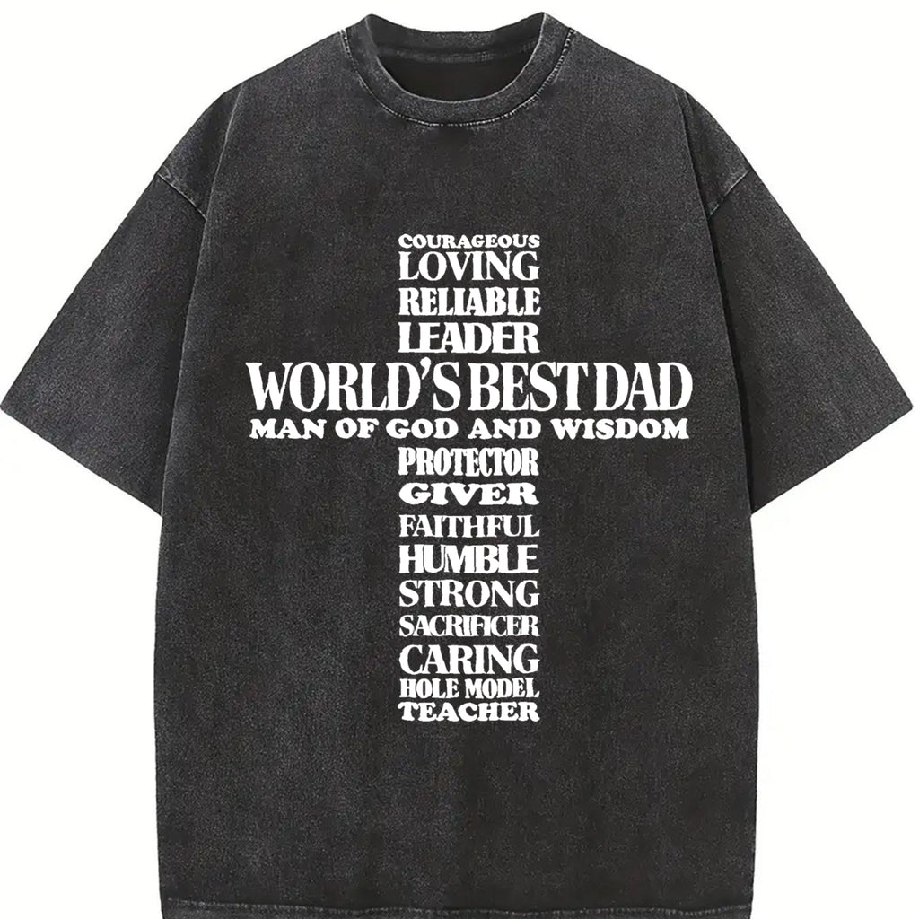 Worlds Best Christian Dad Vintage Washed T-Shirt product image 2
