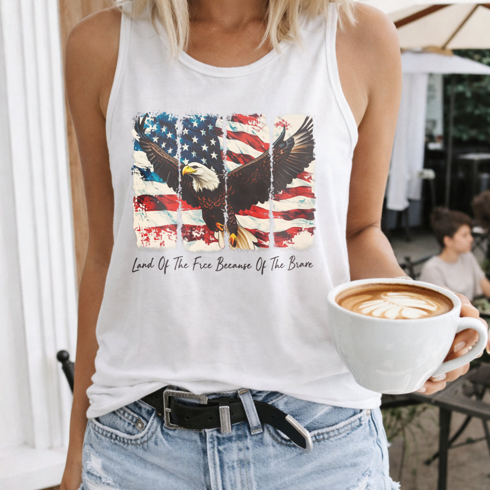 Land Of The Free Because Of The Brave Fourth Of July Women's Tank Top