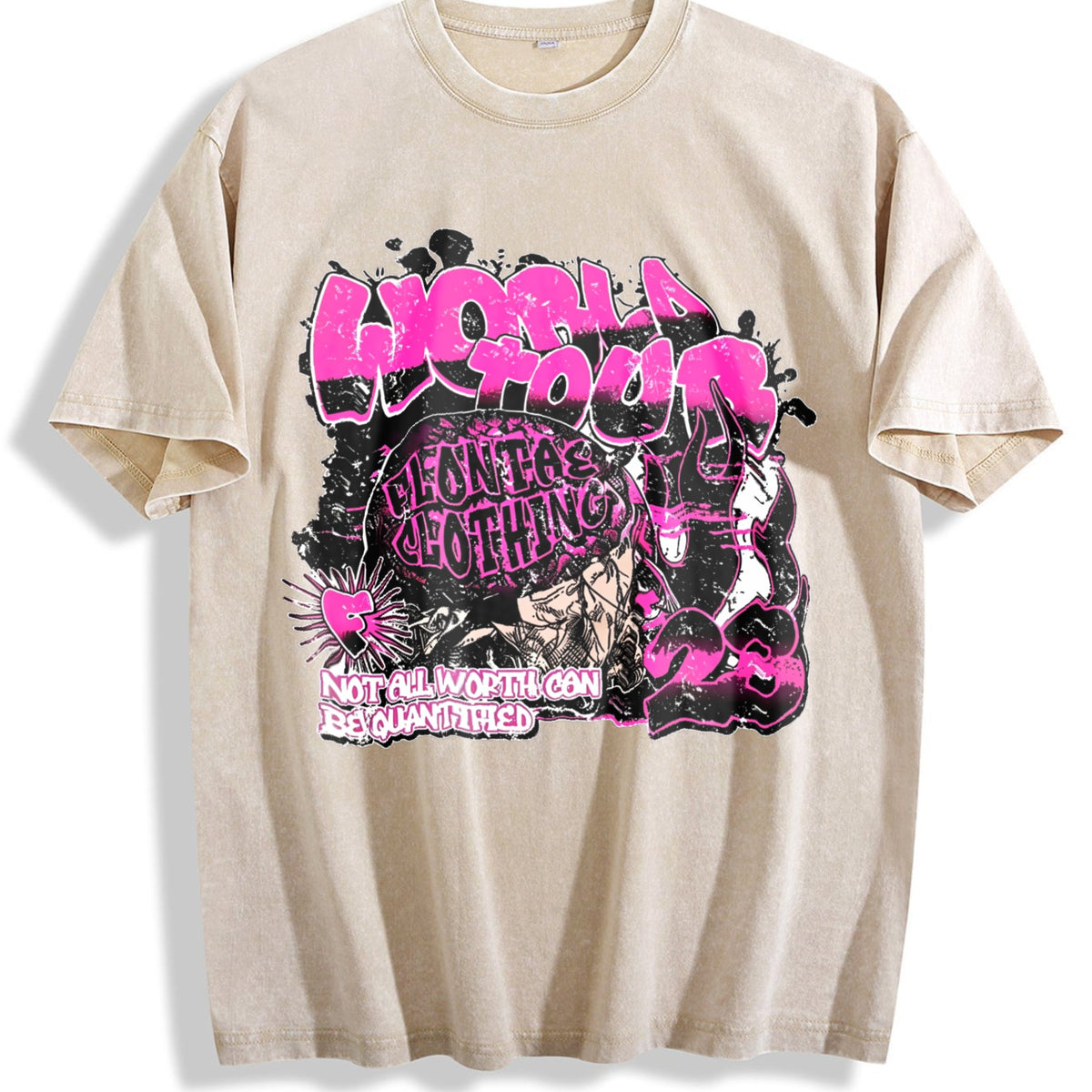 Pink Graffiti World Tour Rock Muscle Vintage Washed T-Shirt product image 1