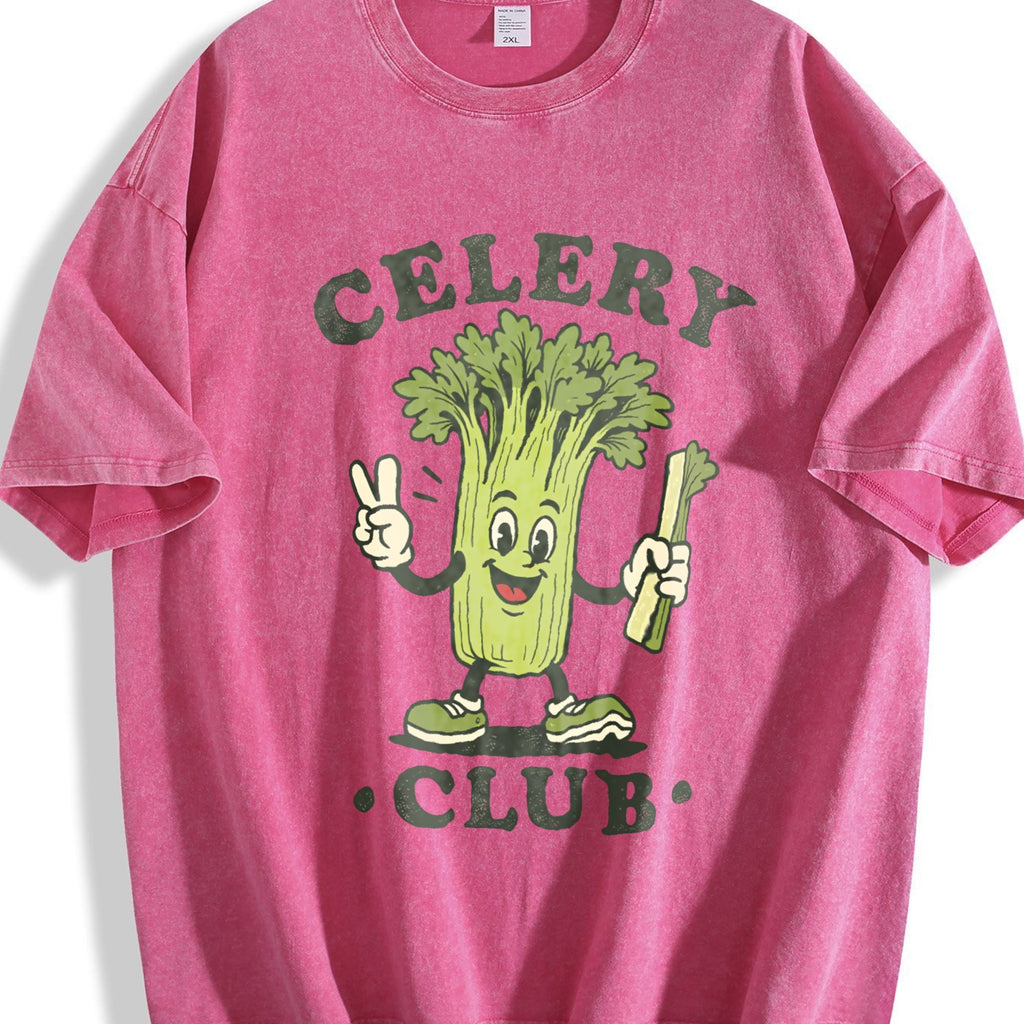 Celery Club Funny Veggie Lover Cartoon Vintage Washed product image 7