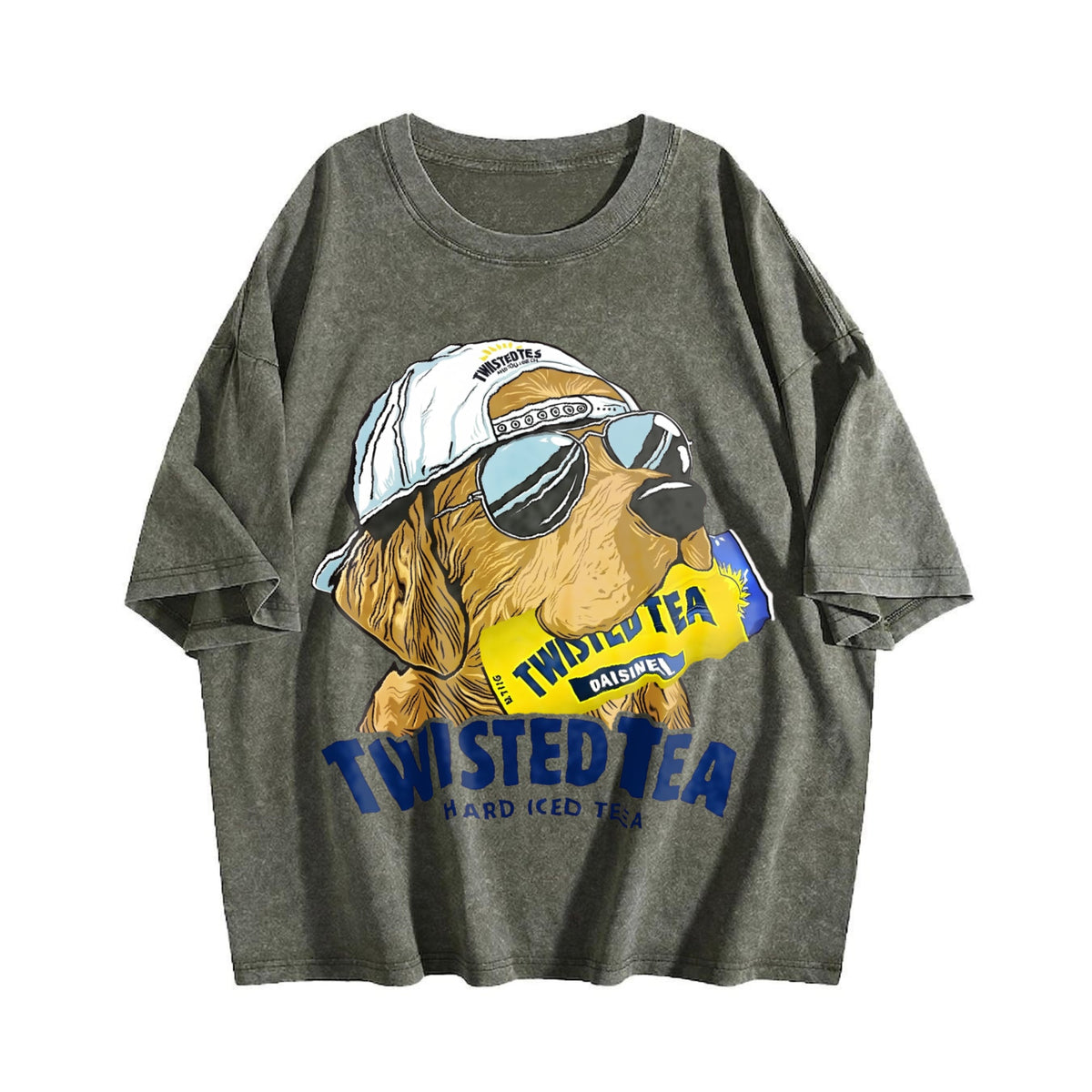 Twisted Tea Golden Retriever Dog Vintage Washed T-Shirt product image 4