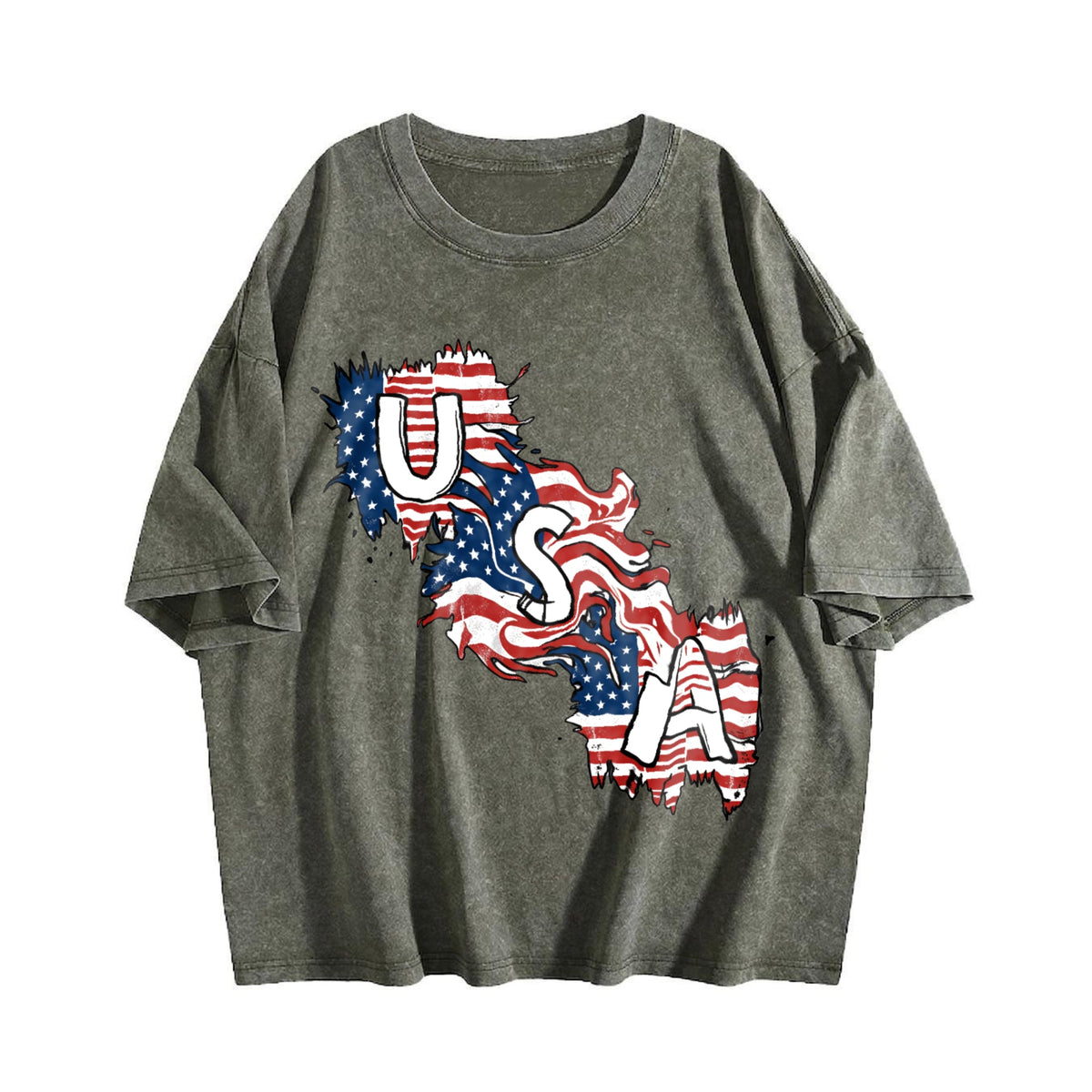 USA Flag Y2K Boxy Aesthetic Summer Vibes Lived-in Vintage product image 4
