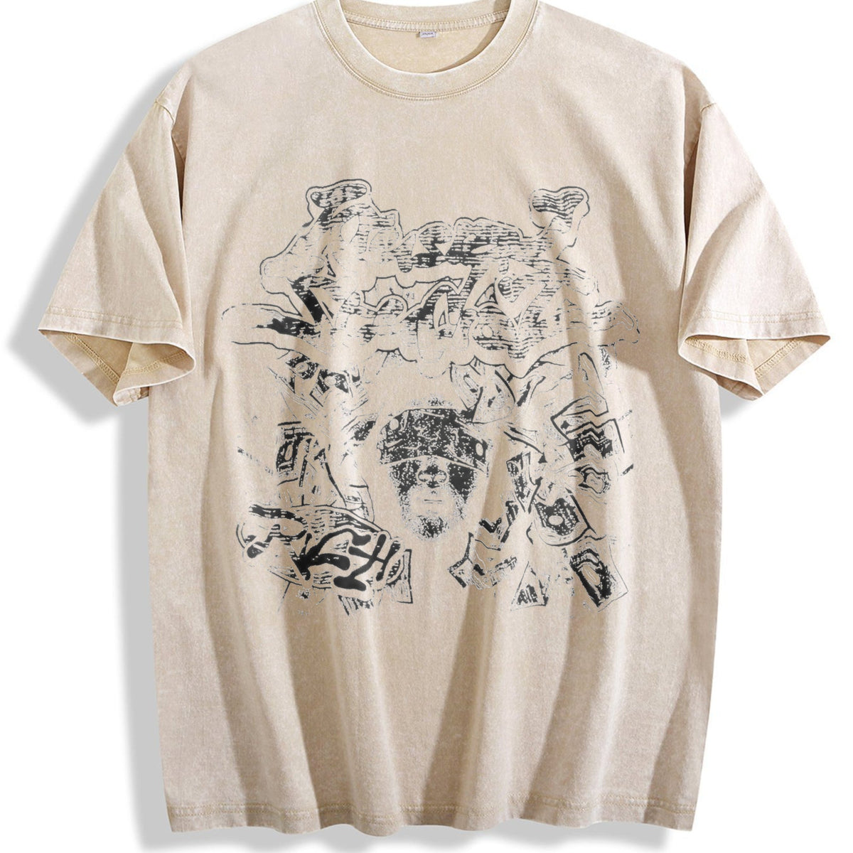 Rich Graffiti Blindfolded Black Vintage Washed T-Shirt product image 1