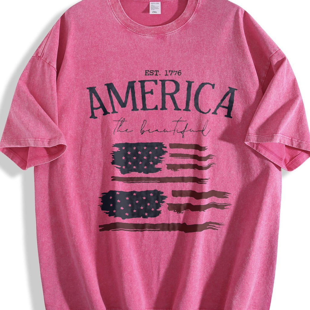 America The Beautiful Est 1776 Flag Vintage Washed T-Shirt product image 7