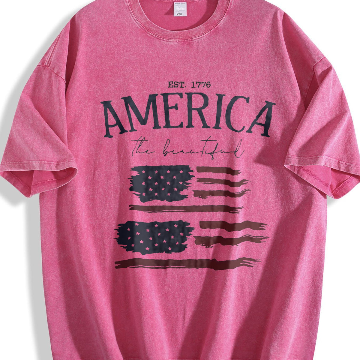 America The Beautiful Est 1776 Flag Vintage Washed T-Shirt product image 7