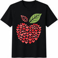 White With Red Heart & Green Leaf Apple Cotton T-Shirt product image 1