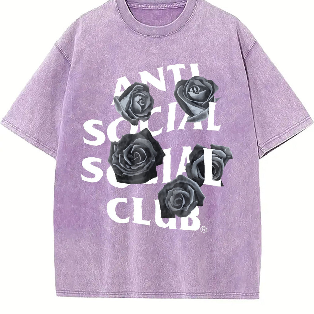 Anti Social Club Black Rose Vintage Washed T-Shirt product image 6