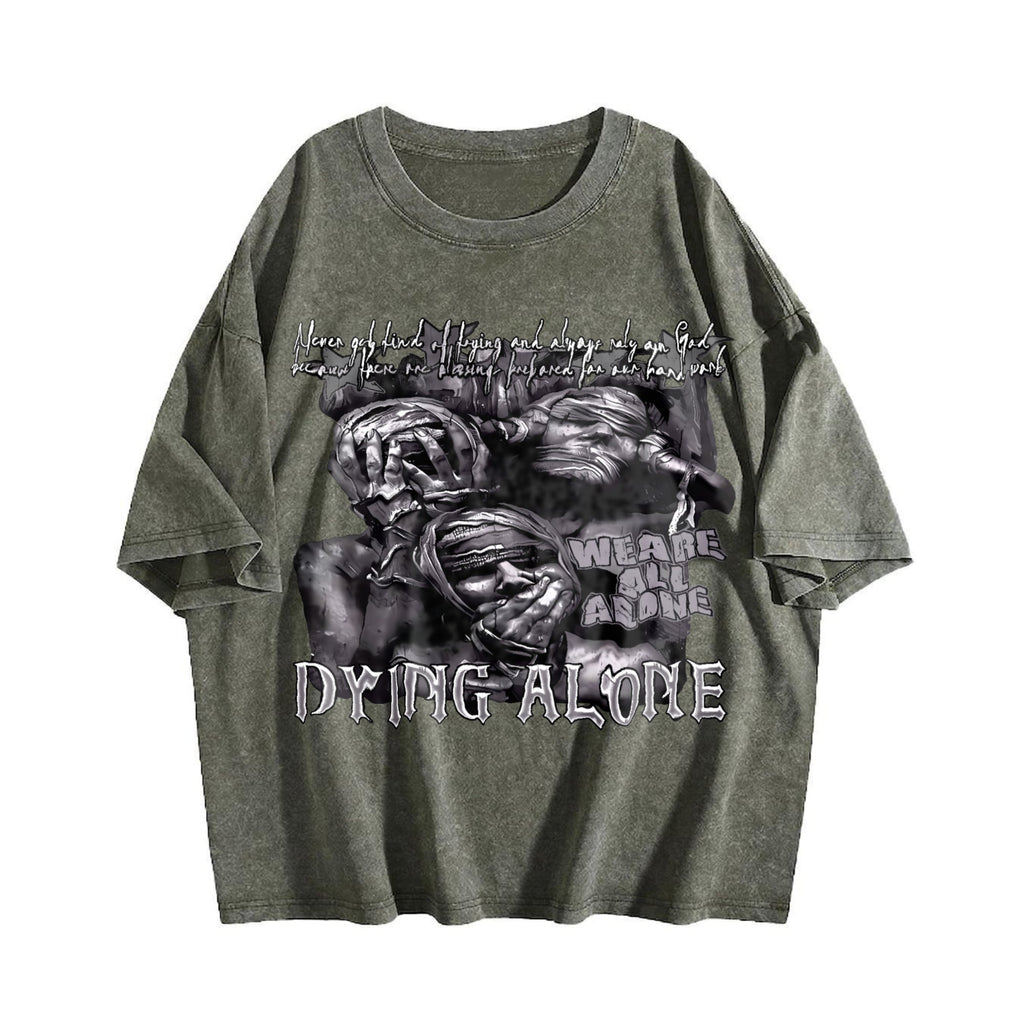 Dying Alone Quote Vintage Washed T-Shirt product image 4