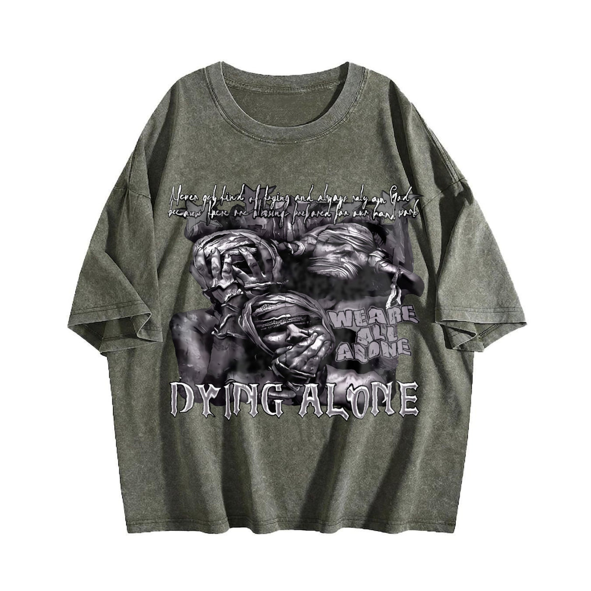 Dying Alone Quote Vintage Washed T-Shirt product image 4