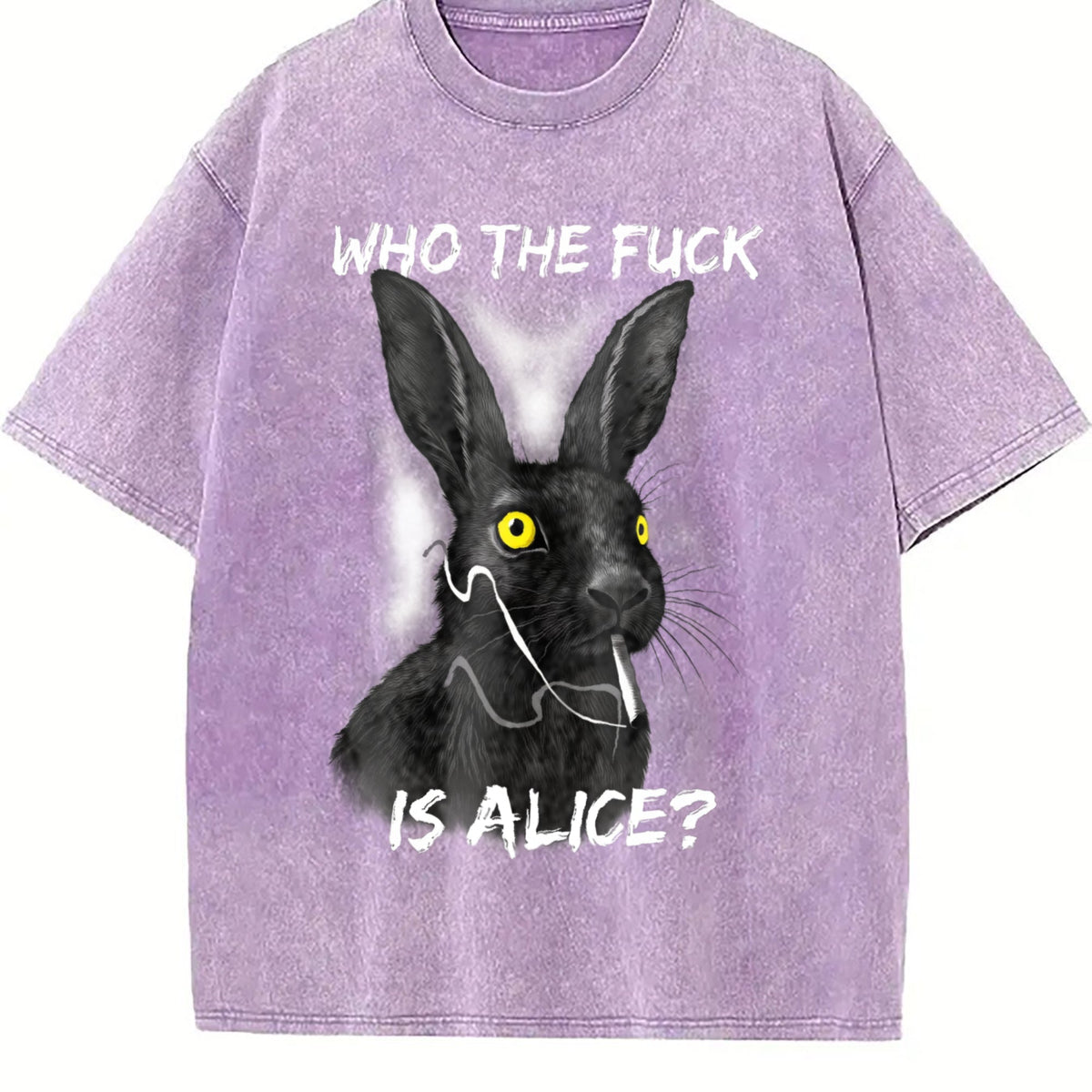 Funny Rabbit - Who The F Ck Is Alice Meme Vintage Washed product image 6