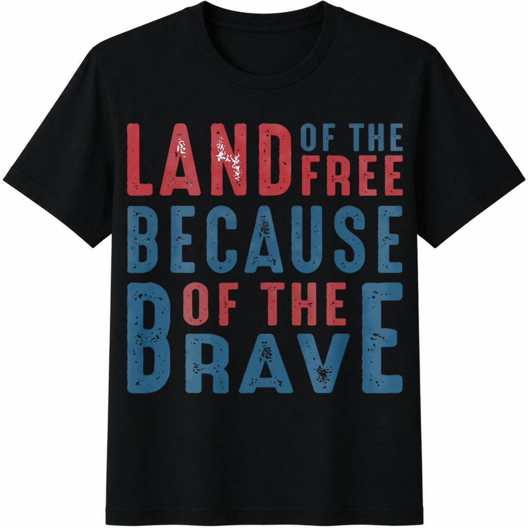 Land Of The Free Because Of Brave Cotton T-Shirt product image 1