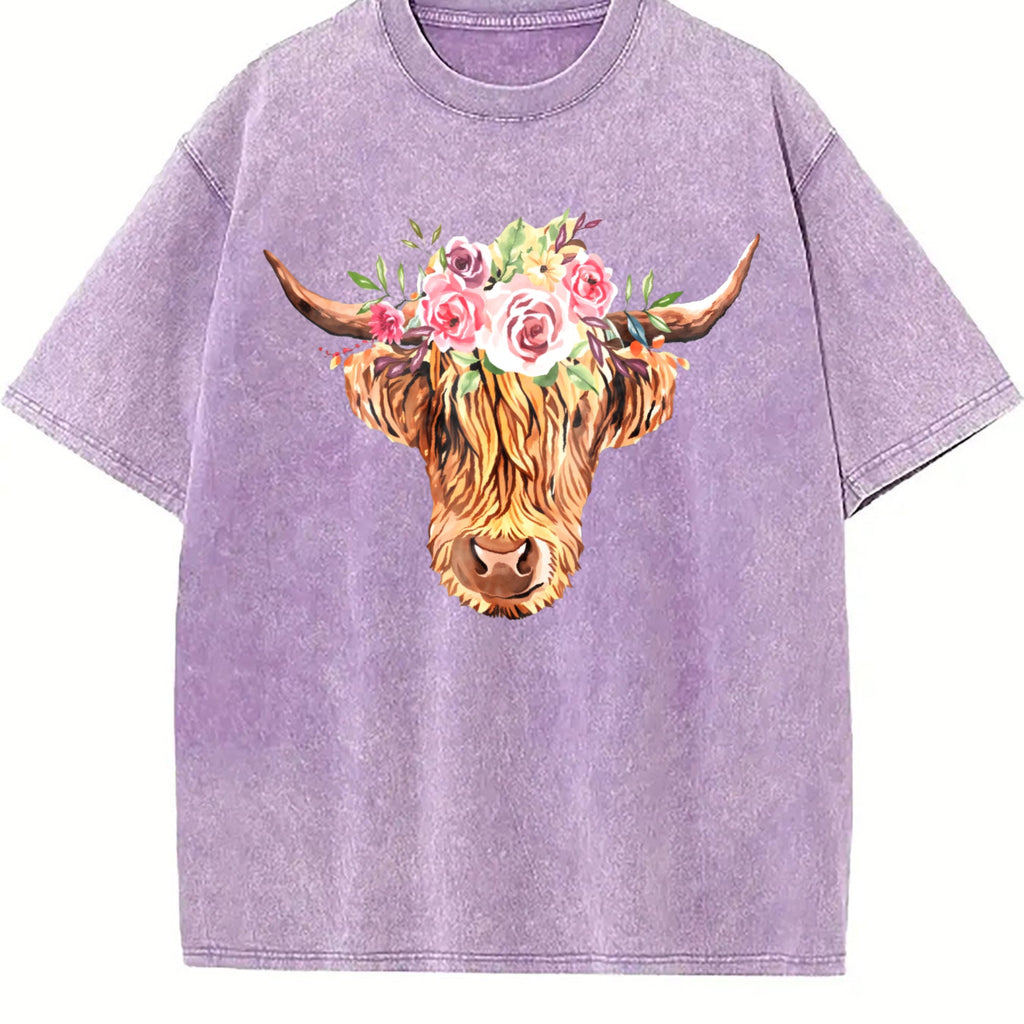 Highland Cow Vintage Washed T-Shirt product image 6