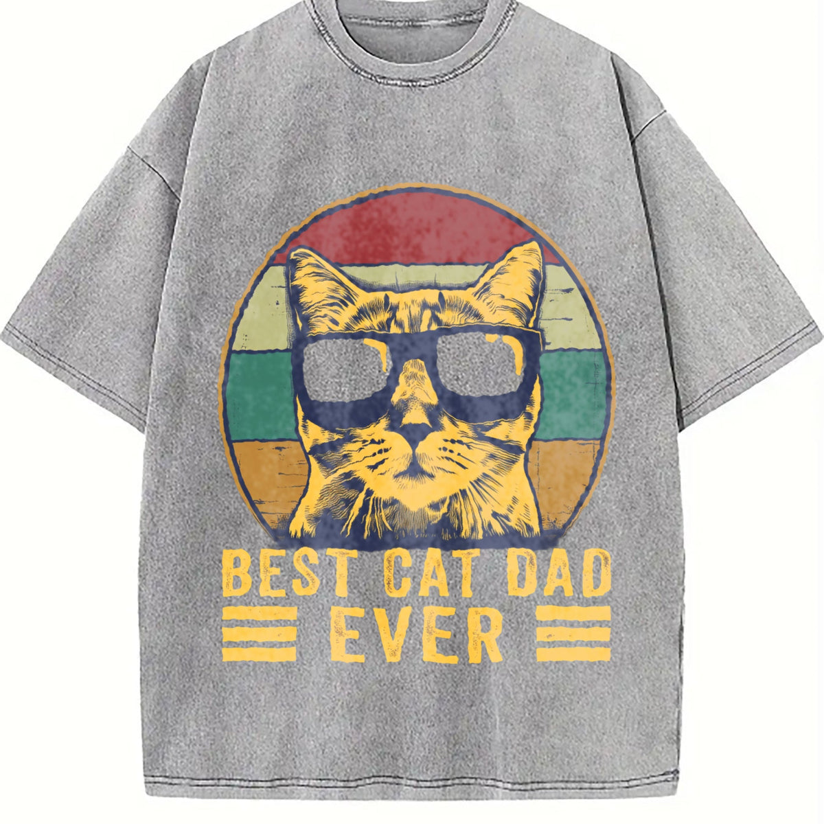 Best Cat Dad Ever Vintage Washed T-Shirt product image 5