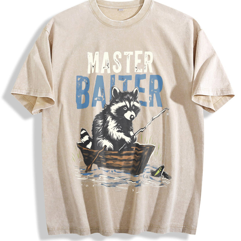 Master Baiter Raccoon Fishing Vintage Washed T-Shirt product image 1