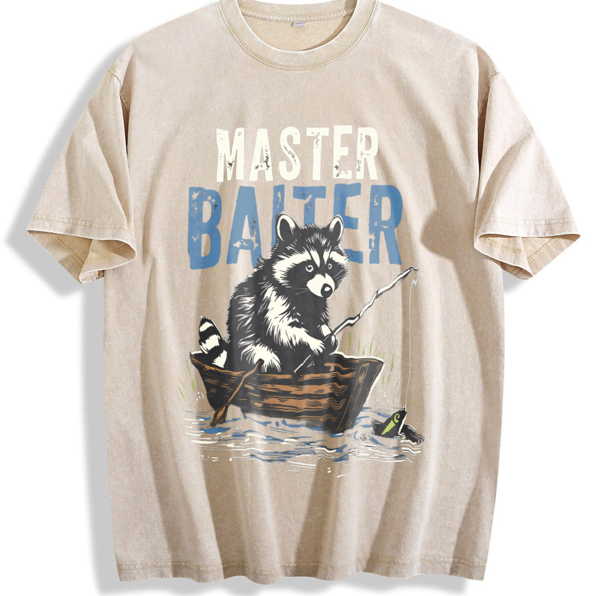 Master Baiter Raccoon Fishing Vintage Washed T-Shirt product image 1