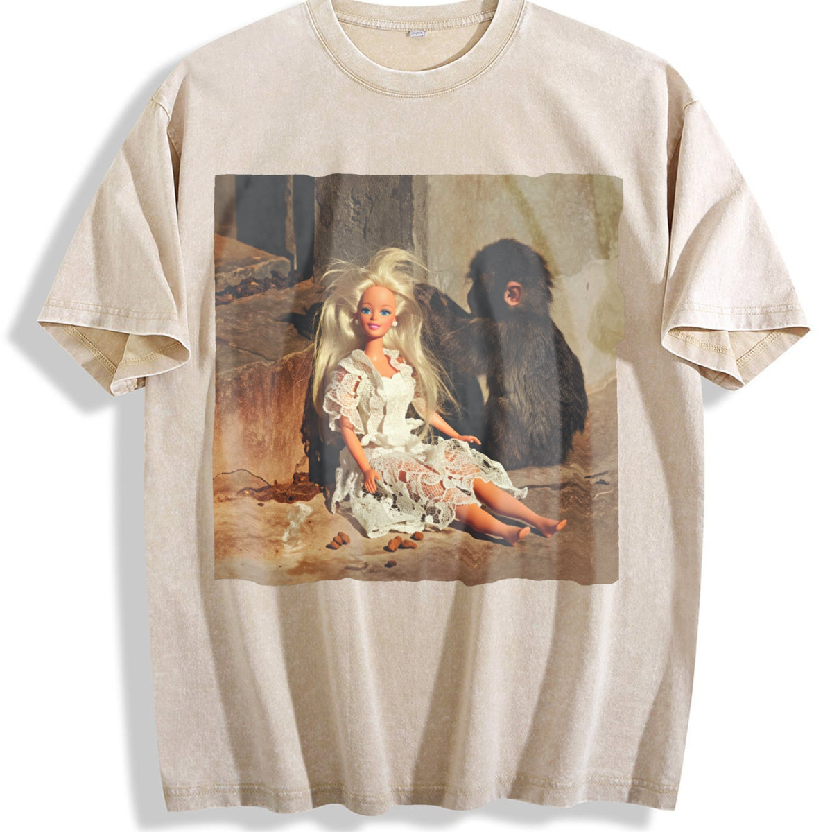 Doll Sitting by a Fireplace Vintage Washed T-Shirt product image 1