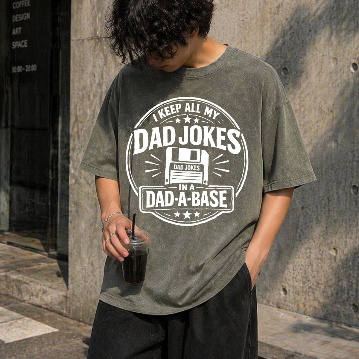 I Keep All My Dad Jokes In A Dad-a-base Vintage Washed product image 4