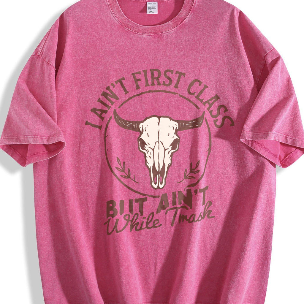 I Ain't First Class But White Trash Bull Skull Vintage product image 7