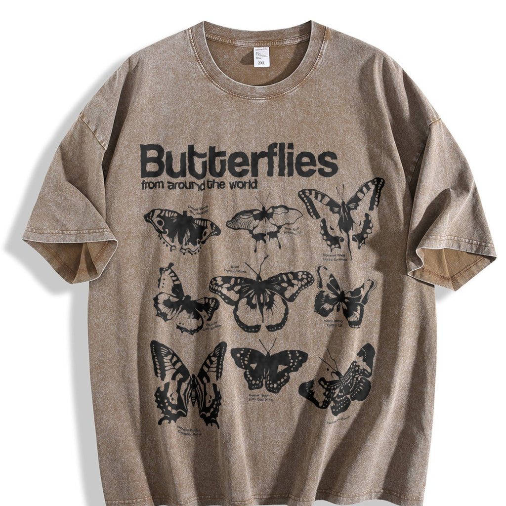 Butterflies Infographic Vintage Washed T-Shirt product image 3