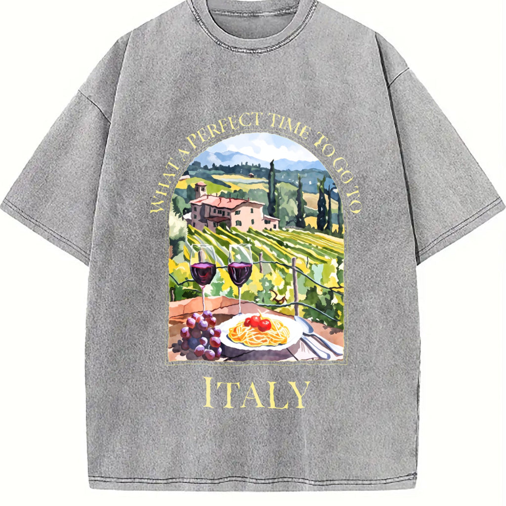 What A Perfect Time To Go To Italy Vintage Washed T-Shirt product image 5