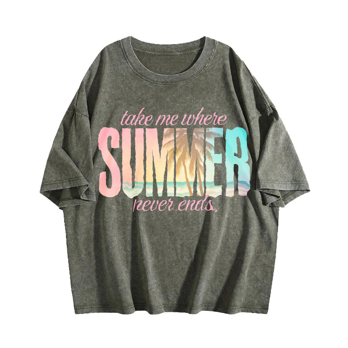 Take Me Where Summer Never Ends Vintage Washed T-Shirt product image 4