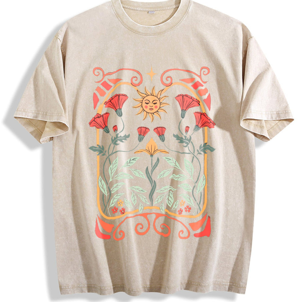 Boho Wildflowers Vintage Washed T-Shirt product image 1