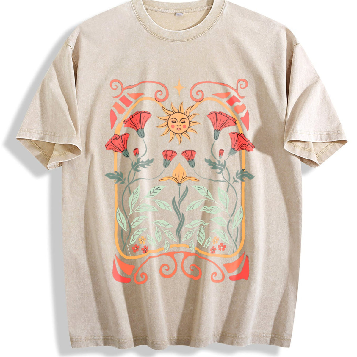 Boho Wildflowers Vintage Washed T-Shirt product image 1