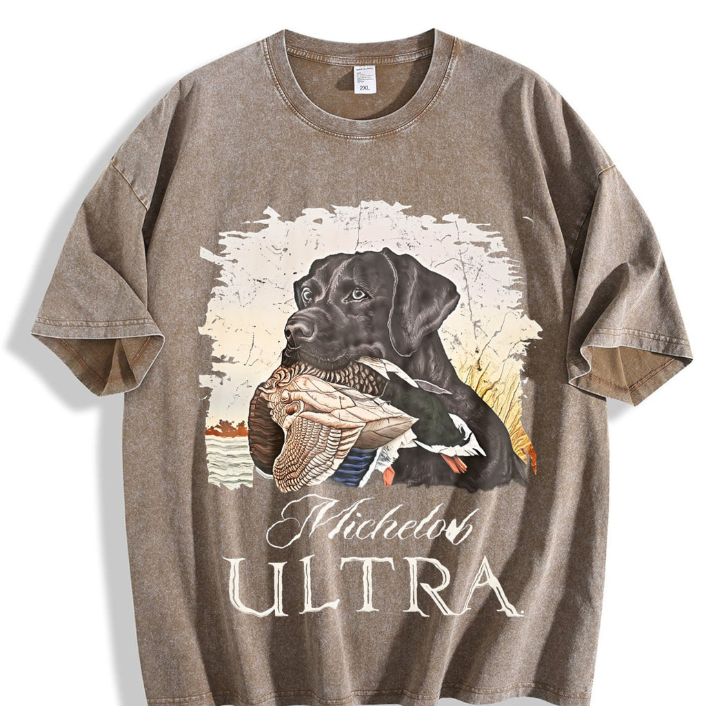 Michelob Ultra Black Lab Duck Hunting Vintage Washed T-Shirt product image 3