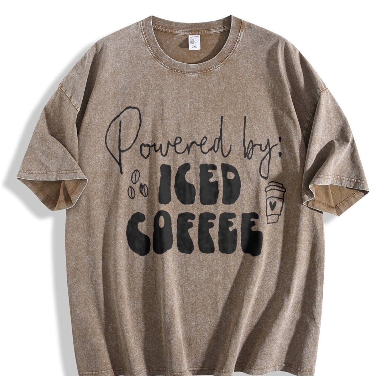 Powered By Iced Coffee Vintage Washed T-Shirt product image 3