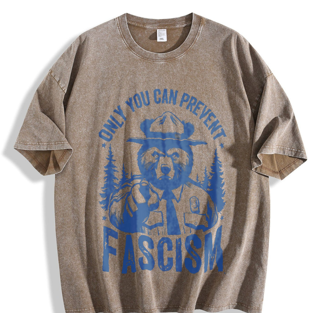 Only You Can Prevent Fascism Raccoon Vintage Washed T-Shirt product image 3