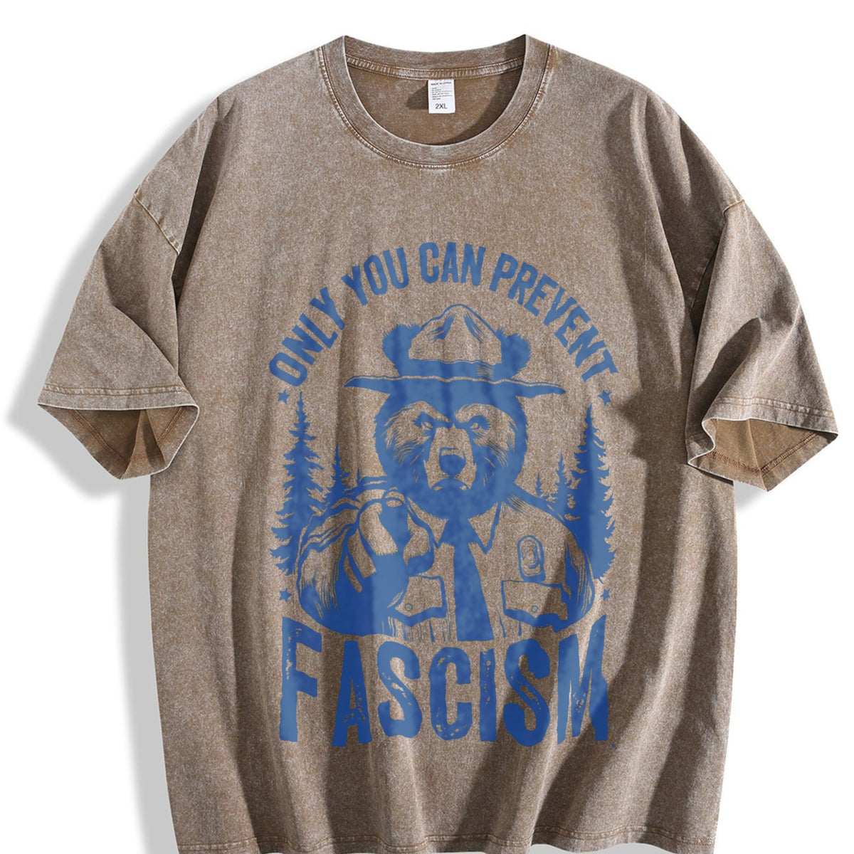 Only You Can Prevent Fascism Raccoon Vintage Washed T-Shirt product image 3