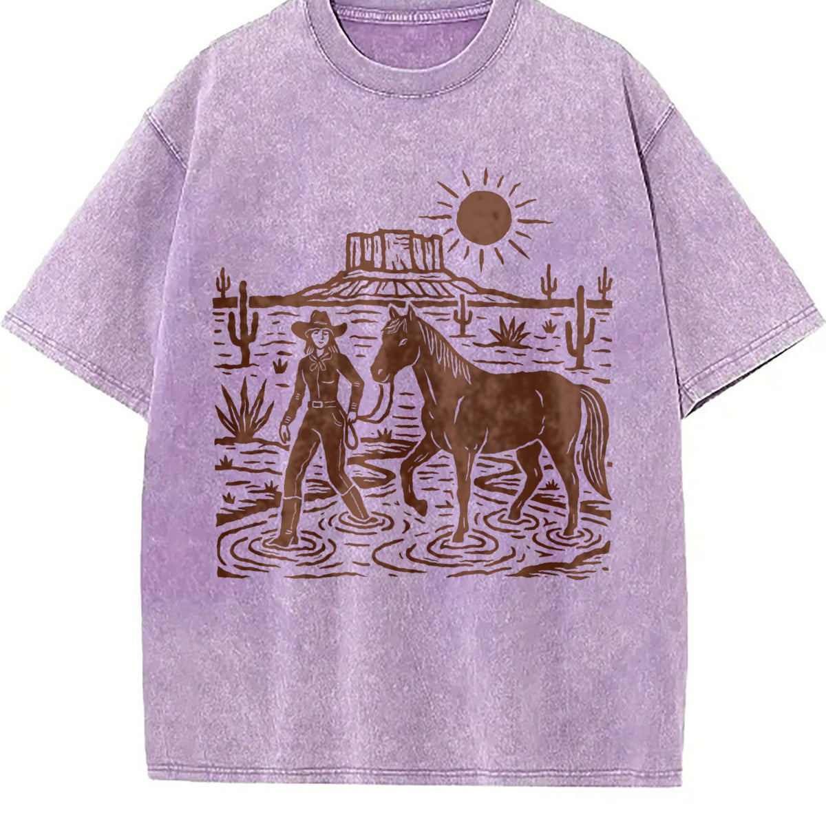 Cowgirl Desert Horse Vintage Washed T-Shirt product image 6
