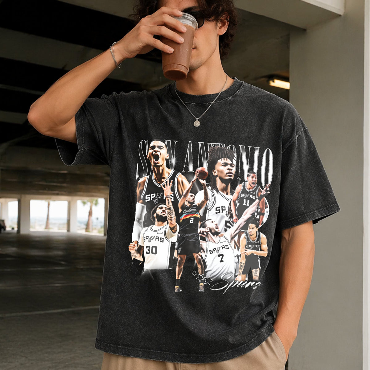 Wembanyama Castle Harper Kornet Vintage Washed T-Shirt product image 2